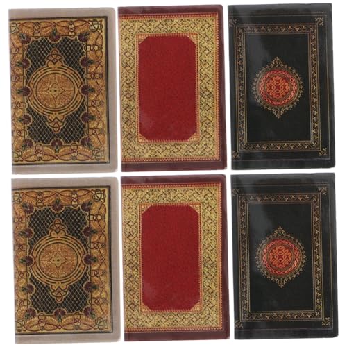 Kisangel 6 Stück Mini Buch Modell Puppenhausmöbel Puppenhausbücher Blanko Gefälschte Bücher Zur Dekoration Puppenhaus Tapete Miniaturen Puppenhaus Zubehör Puppenhaus Minibuch von Kisangel