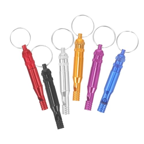 Kisangel 6 Stück Outdoor Survivalpfeife Multifunktionale Notfallpfeife für Camping Angeln Wandern Lautstarke Signalpfeifen Blau Schwarz Silber Orange Rot Praktische Schlüsselanhänger für von Kisangel