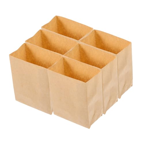 Kisangel 6 Stück Puppenhaus-papiertüte Zubehör Für Puppenhäuser Tasche Machen Sie Es Mini-Essen Winzig Klein Miniatur Khaki von Kisangel