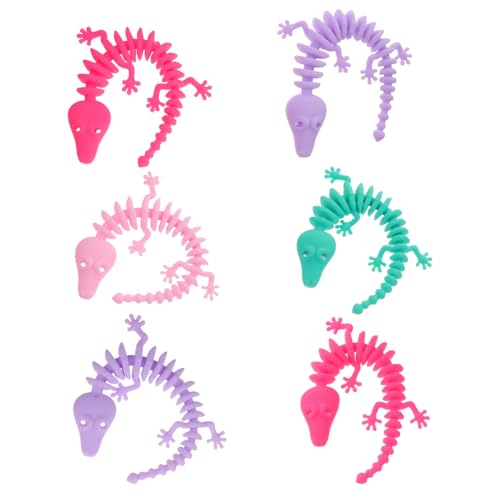 Kisangel 6 Stück Teiliges Dinosaurier Stretch Armband aus flexiblem TPR dehnbares Stress Fidget Bunte Lernbänder als Geburtstags mitgebsel für Jungen und Mädchen von Kisangel