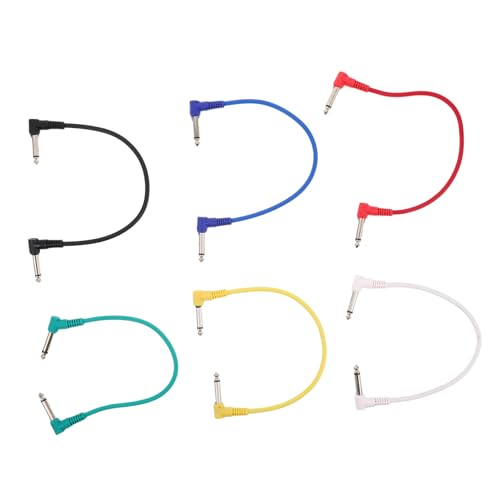 Kisangel 6 Stück Teiliges Gitarreneffekt Patchkabel Robuste Audioverbindung für Gitarre und Bass Geräuschreduzierung Optimale Signalübertragung Kompatibel mit Effektpedalen von Kisangel