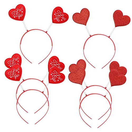 Kisangel 6 Stück Teiliges Herz Haarband Rote Love Haaraccessoires für Valentinstag Festliche Haarschmuck Elemente für Mädchen und Damen für Partys und Besondere Anlässe von Kisangel