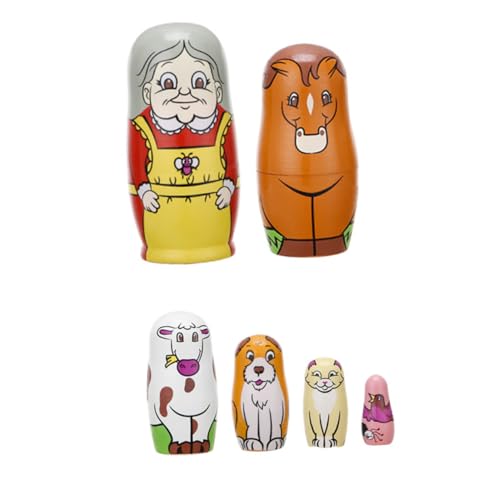 Kisangel 6 Stück Teiliges Holz Puppen Bunte Kreative Nistpuppen für Handgefertigte Holzdekoration Vielseitig Einsetzbar Deko Kisangel 6 Stück Teiliges Holz Puppen Bunte Kreative Nistpuppen für Handgefertigte Holzdekoration Vielseitig Einsetzbar Deko von Kisangel