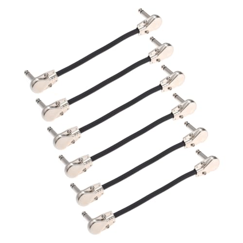 Kisangel 6 Stück Teiliges Instrumenten patchkabel Gerade zu Abgewinkeltem Klinkenstecker Doppelt Geschirmt mit Kupfer Geeignet für Gitarre Bass Keyboard Effektpedale von Kisangel