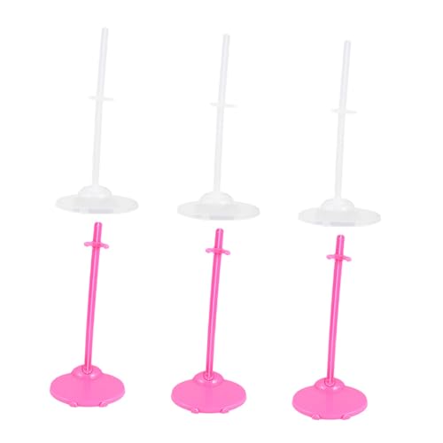 Kisangel 6 Stück Teiliges Puppenständer Stabile Figurenhalter Transparent Rosa für Puppen Actionfiguren Modelle mit Flachem Sockel für Sichere Präsentation für Vitrinen und Regale von Kisangel
