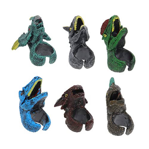 Kisangel 6 Stück Tier Ringe Dinosaurier Bunte Finger Ringe für Kindergeburtstag Mitgebsel Geeignet für Rollenspiele Kindergarten Partyfüllungen und Eltern Junge Mädchen Aktivitäten von Kisangel