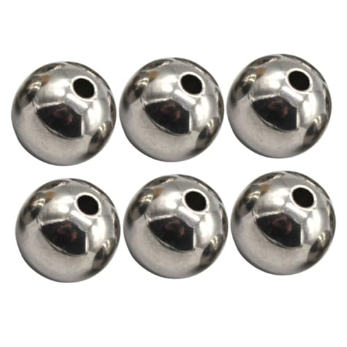 Kisangel 6 Stück handgefertigte Perlen Sortimente Schmuck klein Newton Herstellung für Abstandsperlen DIY-Perlenverzierung Lose Perlen Spacer Perlen Rostfreier Stahl Silver von Kisangel