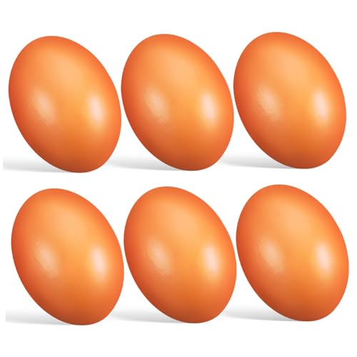 Kisangel 6 Stück nachgeahmte Eier farbig Party Dekoration Handwerk groß Fälschung spielzeuge unfertige Eiermasse Eierdekor Eier basteln gefälschte Eier klein kleine Leere Holzeier hölzern von Kisangel