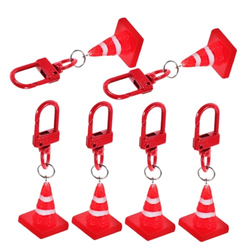 Kisangel 6Stücke Mini Verkehrskegel Schlüsselanhänger Lustige Anhänger Für Vielseitige Partygeschenke Und Belohnungen Auffällige Dekoration Für Rucksäcke Und Schlüssel von Kisangel