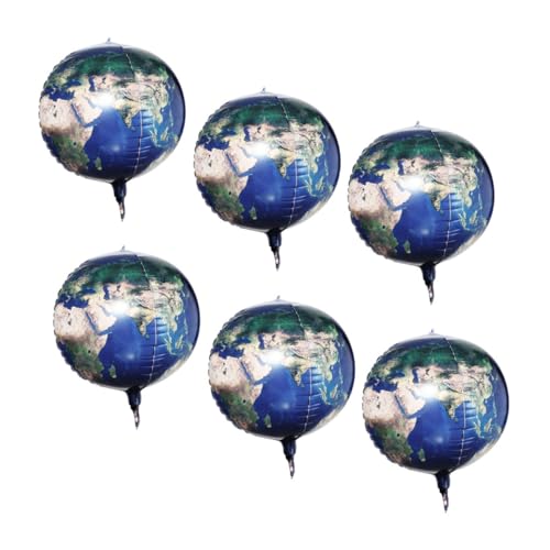 Kisangel 6Stücke Planet Ballons Erdball Folienballons Partydekoration Für Geburtstage Und Hochzeiten Planetmuster Luftballons Heliumgeeignet von Kisangel