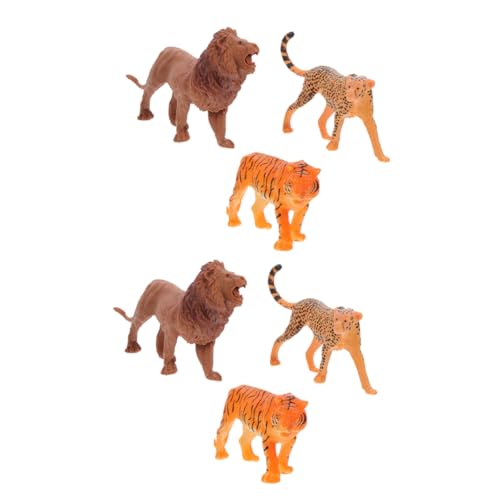 Kisangel 6Stücke Realistische Mini Tierfiguren Dekoration Für Kuchen Mikrolandschaften Und Tiger Leopard Für Kindergeburtstage Und Spielspaß von Kisangel