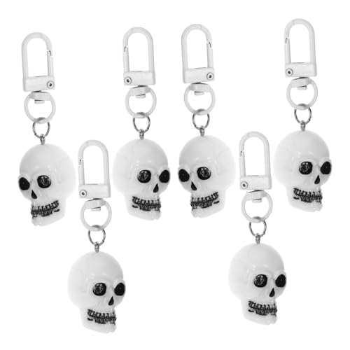 Kisangel 6Stücke Schlüsselanhänger Halloween Deko Skelett Schädel Hängeanhänger Für Taschen Und Autos Geschenkidee Für Halloween Und Partys Weiße Farbgestaltung Kisangel 6Stücke Schlüsselanhänger Halloween Deko Skelett Schädel Hängeanhänger Für Taschen Und Autos Geschenkidee Für Halloween Und Partys Weiße Farbgestaltung von Kisangel