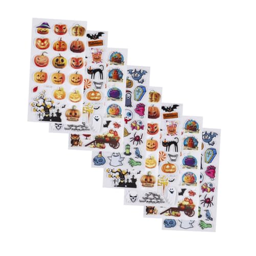 Kisangel 8 Blatt Teiliges Halloween Sticker mit Kürbis Geist Hexe und Selbstklebend Kinderfreundlich für Scrapbooking Kalender und Partydeko für Jungen und Mädchen Kisangel 8 Blatt Teiliges Halloween Sticker mit Kürbis Geist Hexe und Selbstklebend Kinderfreundlich für Scrapbooking Kalender und Partydeko für Jungen und Mädchen von Kisangel