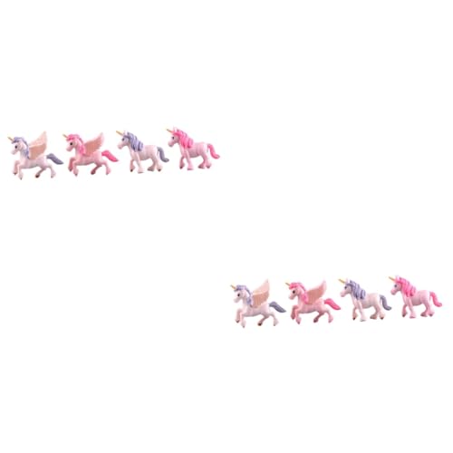 Kisangel 8 Stck Teiliges Einhorn und Mikrolandschafts Cartoon Cake Topper Niedliche Tortendeko für Kindergeburtstag Zufälliger Stil Langlebige Moosverzierung von Kisangel