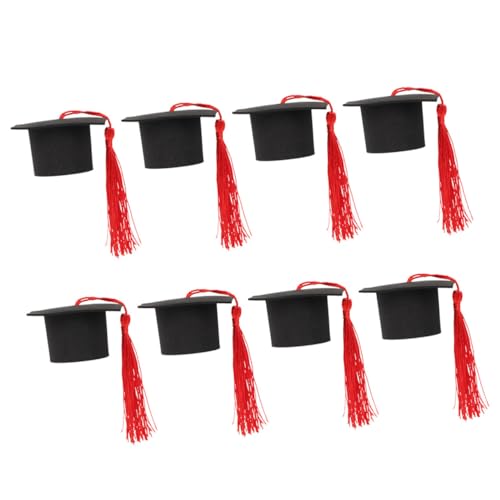 Kisangel 8 Stück Klasse von 2024 Kuchendekoren Gefälligkeiten für Abschlussfeiern Topper Dekorationen eisend abschluss party Grad-Party-Dekoration Abschlusstortenaufsätze Polyester rot von Kisangel