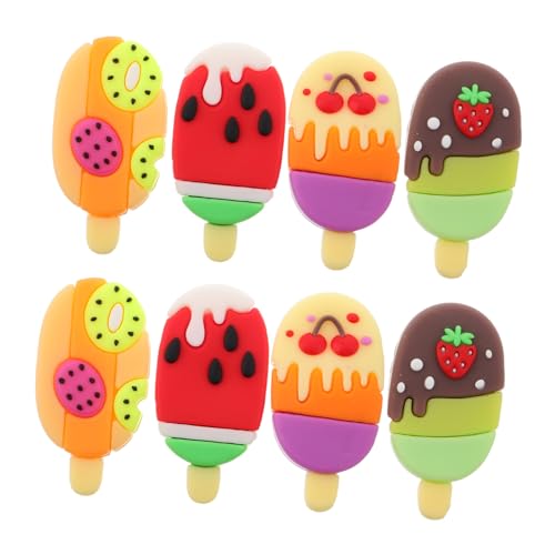 Kisangel 8 Stück Teiliges Eis Radiergummi Bunte Frucht Popsicle Form Kreative Radiergummis Schulbedarf Party Mitgebsel Belohnung für Jungen Mädchen von Kisangel