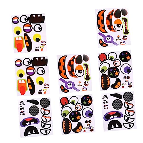 Kisangel 8 Stück Teiliges Halloween Kürbis Gesichtsaufkleber Set Abziehbare Kürbis Gesicht Dekoration Vielseitige Party Sticker für DIY Kürbisgestaltung und Gruselige Halloween pro Kisangel 8 Stück Teiliges Halloween Kürbis Gesichtsaufkleber Set Abziehbare Kürbis Gesicht Dekoration Vielseitige Party Sticker für DIY Kürbisgestaltung und Gruselige Halloween pro von Kisangel