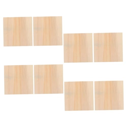 Kisangel 8 Stück bilderrahmen aus holz leere Holzquadrate Holzformen Holzausschnitte unbehandeltes Holz zum Basteln Holzbretter DIY-Architekturmodelle Holzschild Holzplatte Khaki von Kisangel