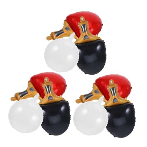 Kisangel 9 Stück Teiliges Tischtennis Ballon Wiederverwendbare Folienballons Rot und Schwarz Sport Motto Partydekoration für Indoor und Outdoor Geburtstags und Eventfeiern von Kisangel