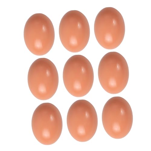 Kisangel 9Stücke Künstliche Holzeier Unbemalte DIY Eier für Bastelprojekte Realistische Modelleier für Hühnertraining und Dekoration für Kreative Anwendungen von Kisangel