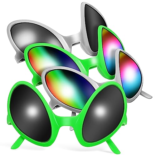 Kisangel Alien-Brille 4 Stück Neuartige Brillen-Requisite Simulation Von Alien-Brillen Requisiten Dekorative Gläser Für Hawaii-Partys von Kisangel