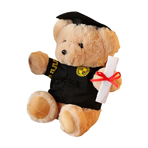 Kisangel Arzt Hut Puppe Doktor-bär-Puppe Cartoon-bär Tierspielzeug Abschlussfeier-puppengeschenk Bärengeschenkpuppe Doktorbärenpuppe Dekorativer Bär Gefüllte Puppen Plüschstoffe Khaki von Kisangel