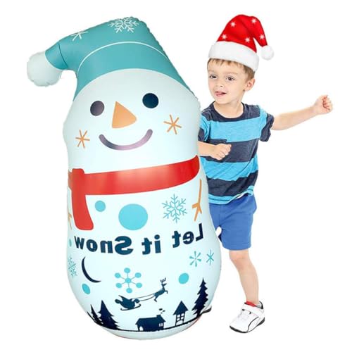 Kisangel Aufblasbarer Schneemann Weihnachtsdeko Außen PVC Inflatable Snowman Robust Wiederverwendbar Große Weihnachtsdekoration Für Garten Party Bühne von Kisangel