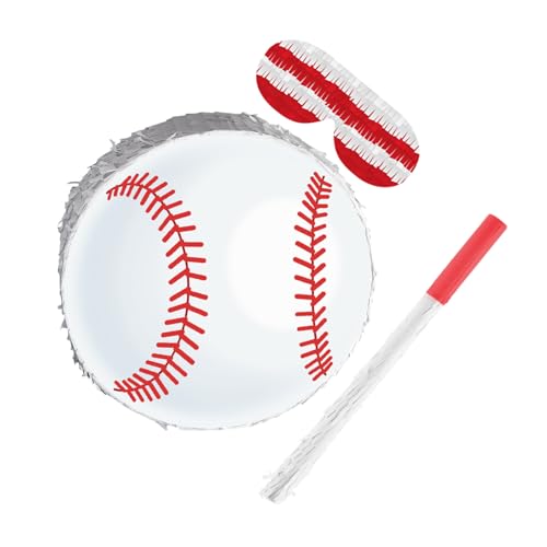 Kisangel Baseball Pinata mit Stick und Augenbinde Sportparty für Jungen und Mädchen Inklusive Konfetti für Sport-mottoparty Shower und Geburtstagsfeier Deko von Kisangel