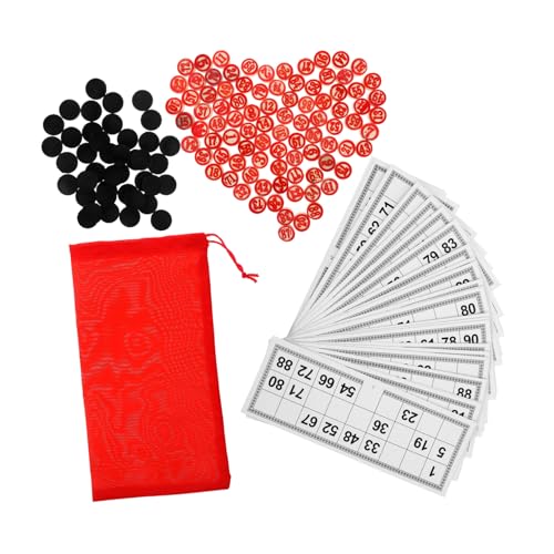 Kisangel Bingo Brettspielset für Familie und Freunde Lustiges Partyspiel mit Holzfiguren Interaktives Kartenspiel für Große Langlebiges Spielzubehör Leicht Transportierbar von Kisangel