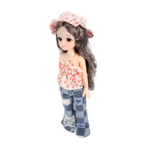 Kisangel Bjd Kawaii Mädchenpuppe Sommerliche Boho Puppe mit Kleidung Schuhen und Hut für Kreatives und Eltern Interaktion von Kisangel