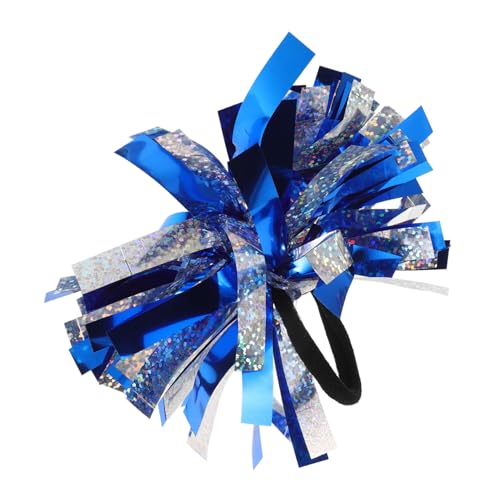 Kisangel Cheerleader Pompons Handgelenkblumen in Blau Silber Leichtes Haarschmuck zum Einfachen Ausziehen für Festliche Aufführungen Sportevents und Tanzveranstaltungen von Kisangel