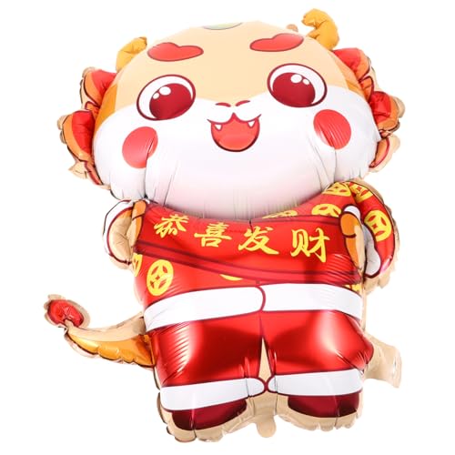 Kisangel Chinesischer Neujahrs Luftballon Drache Aluminiumfolie Partydeko Glücksbringer Festliche Deko für Zuhause Büro Shoppingmall Wiederverwendbar Einfach Aufblasbar Fröhliche von Kisangel