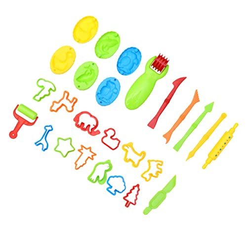 Kisangel DIY Knetset mit Bunter Modelliermasse Formwerkzeug Set für Kreatives Umweltfreundliche Plastilin Werkzeuge Verschiedene Formen für Jungen und Mädchen Zufällige Zufällige Farbe von Kisangel