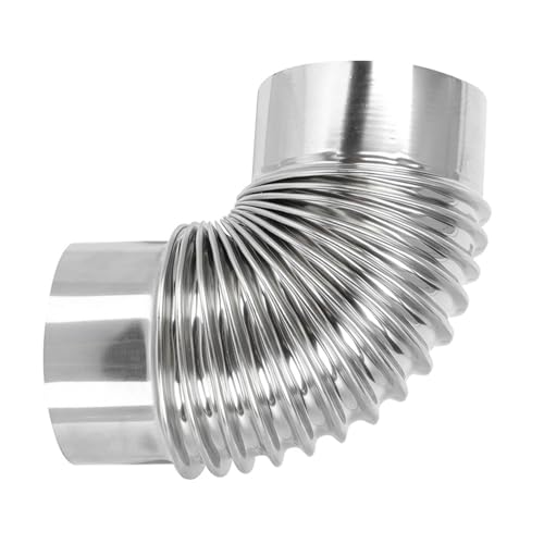 Kisangel Edelstahl Ofenrohr Bogen Hitzebeständiges Rauchrohr Robustes Flue Extension Stove Praktisches Holzofen Zubehör Installieren Outdoor Geeignet Ø von Kisangel