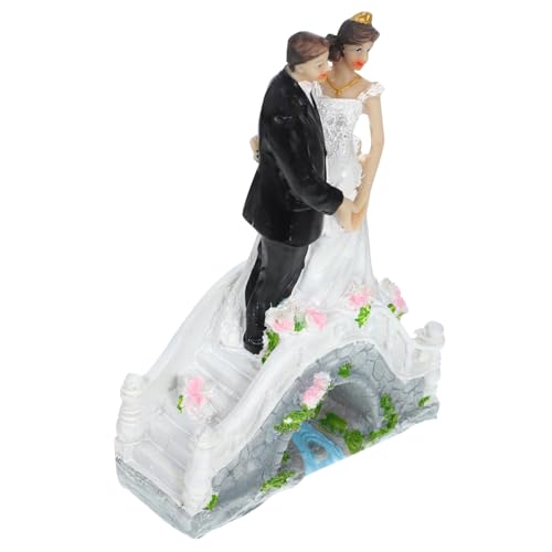 Kisangel Elegante Hochzeitstorten Deko Brautpaar aus Resin Filigrane Tischfigur Vielseitiger Cake Topper für Hochzeit Verlobung Romantische Tortendekoration Langlebig Edle Hochzeitsdeko von Kisangel