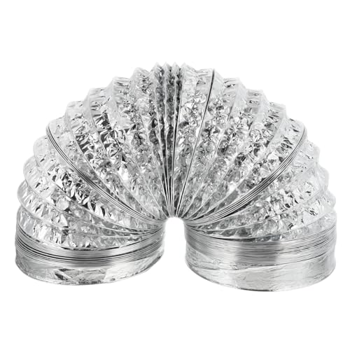 Kisangel Flexibler Aluminiumfolie Luftkanal Abluftschlauch Hochtemperaturbeständig Korrosionsfest für Küche Trockner Bad Gewächshaus Doppellagig Langlebig Kisangel Flexibler Aluminiumfolie Luftkanal Abluftschlauch Hochtemperaturbeständig Korrosionsfest für Küche Trockner Bad Gewächshaus Doppellagig Langlebig von Kisangel