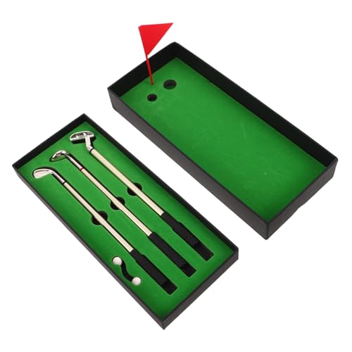 Kisangel Golf Stifte Set mit Mini Golfball Kugelschreiber und Flagge im Eleganten Etui Praktisches Golf Schreibtisch Zubehör für Golfer Kreatives Bürospiel für Golffans von Kisangel