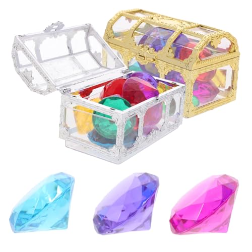 Kisangel Großes aus Bunten Kunststoff Edelsteinen mit Geschenkbox Vielseitige Vase Füller und Tischdekoration Wasserdichtes Poolspielzeug für DIY Spaß von Kisangel