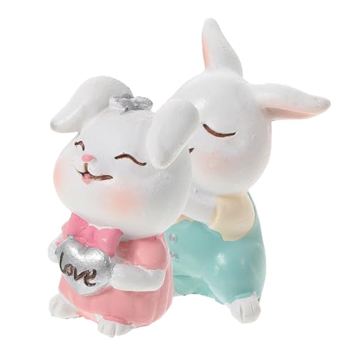 Kisangel Häschen-Kuchendekoration Hasenaufsatz für Kuchen Hasen-Kuchen-Topper Kaninchenfigur Hasentiere Figur Kaninchendekor niedliche Miniatur-Hasenfigur Hasenkuchen Figur von Kisangel