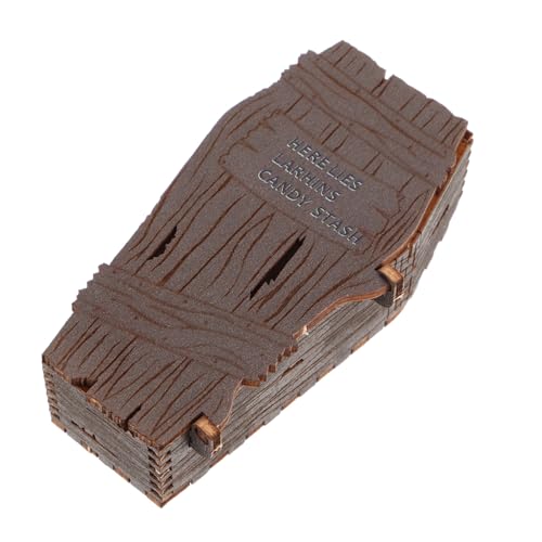 Kisangel Halloween Coffin Candy Box Holz Aufbewahrungsbox Vielseitig als Schmuck Snackbehälter Dekoratives Party-tablett für Halloween Feierlichkeiten von Kisangel