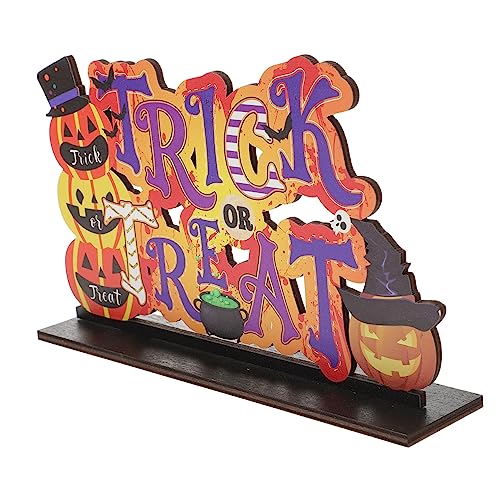 Kisangel Halloween Tischholzschild Dekoration Trick Treat Holz Für Party Wiederverwendbar Praktische Deko Für Feste Beeindruckt Familie Und Freunde von Kisangel