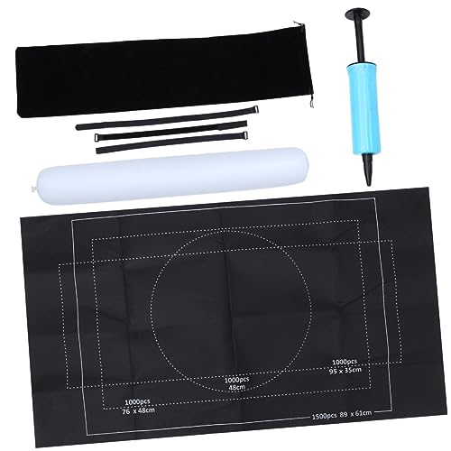 Kisangel Jigsaw Roll Matte für Puzzles Schwarz mit Fixierbändern und Aufblasbarem Tube rutschfeste Filzmatte Praktische Aufbewahrung für Puzzle Teile für Unterwegs von Kisangel
