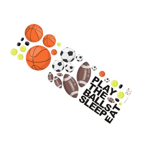 Kisangel Kindergarten Wandaufkleber Sportmotive DIY Selbstklebend Abnehmbar für Kinderzimmer Fußball Basketball Wanddeko Jungen Mädchen von Kisangel