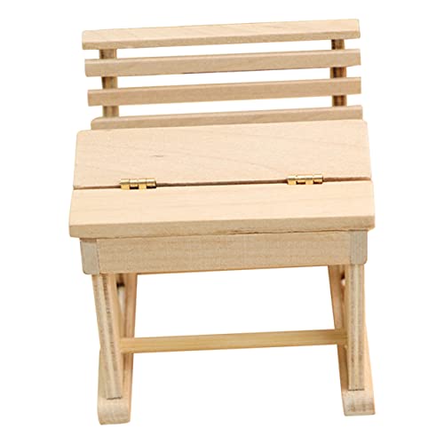 Kisangel Klassenzimmer Schreibtisch Modell Puppenhaus Möbel Für Kreative DIY Dekoration Realistische Holzfigur Für Mini Häuser von Kisangel