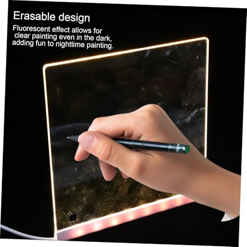 Kisangel LED Leuchtendes Zeichentablett mit Bunten Stiften Tragbares DIY Schreib Zeichenbrett für Fluoreszierendes Wiederbeschreibbares Memo-board mit Usb-anschluss für Zuhause Schule von Kisangel