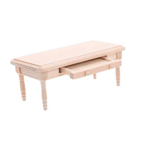Kisangel Maßstab Holz Kaffetisch mit Schublade Unbehandelte Miniatur Wohnzimmertisch Kombination für Puppenhaus Zubehör und Rollenspiel Kisangel Maßstab Holz Kaffetisch mit Schublade Unbehandelte Miniatur Wohnzimmertisch Kombination für Puppenhaus Zubehör und Rollenspiel von Kisangel