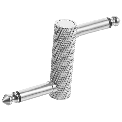 Kisangel Metall Gitarrenpedal Koppler Klinkenstecker Rechtwinkliger Stecker Für Bassgitarre Und Effektgeräte Langlebiger Gitarrenzubehör Adapter Hohe Signalübertragung von Kisangel