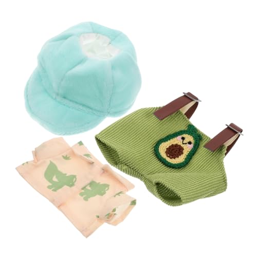 Kisangel Plüschpuppen-Set Puppen Accessoires Süße Puppenoutfits Spielzeugpuppe mit Overall Mode für Puppen Kleidung für Puppen Weihnachtspuppenkleidung Sachen Kappe Stoff von Kisangel