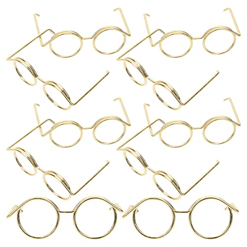Kisangel Puppenbrillen MetallRand Brillen 5cm Gold 10pcs für 18-Zoll- Puppen Verkleiden Party Accessoire Kinder Spielzeug Outfit Dekoration von Kisangel