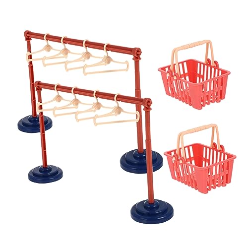 Kisangel Puppenhaus Mini Kleiderbügel Rack 2 Sätze Von Kunststoff Puppe Kleidung Rack Spielhaus Puppe Kleiderbügel Set Für Mädchen von Kisangel